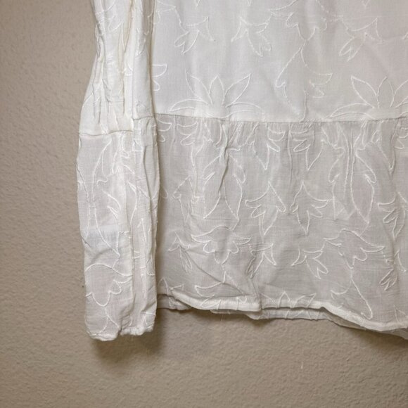 Ann Taylor Loft White Embroidered Peplum Thank Size Small Racerback - Picture 4 of 8
